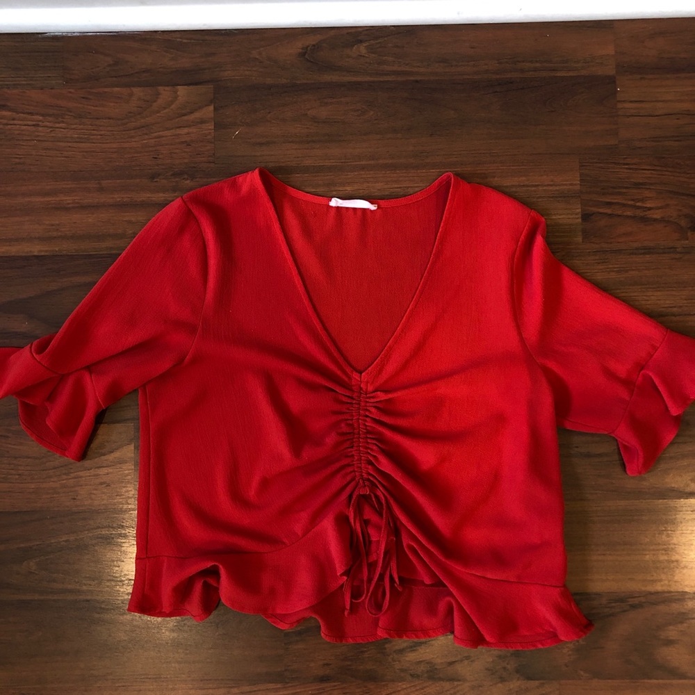 Elodie ruched fluttery shirt 💃